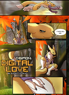 english pics Digimon Digital Love, renamon , guilmon , full color  masturbation